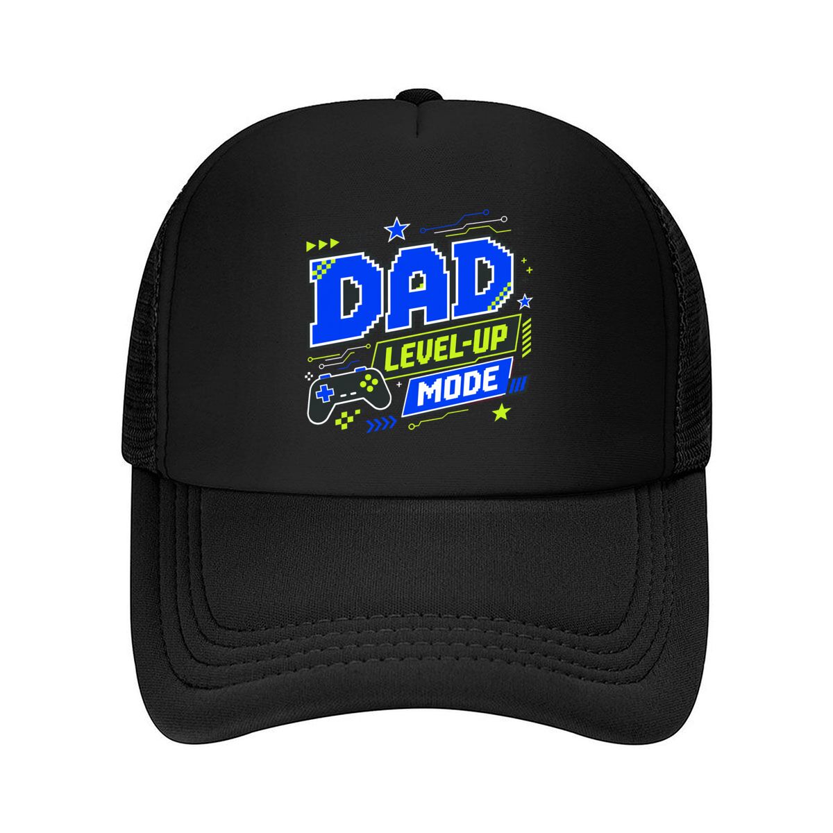 Golf Cap Dad - Retro Pixel Dad Gamer Statement Mesh