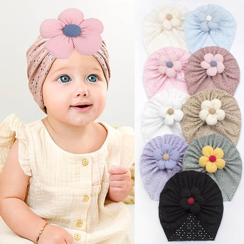 3D Flower Baby Turban Cap Summ - Dad Hat Cotton recensie en prijs
