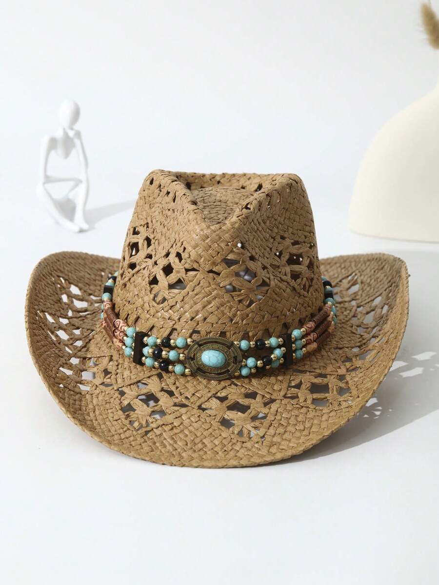 Unisex Straw Cowboy Hat With T - Cowboy Hat Straw recensie en prijs