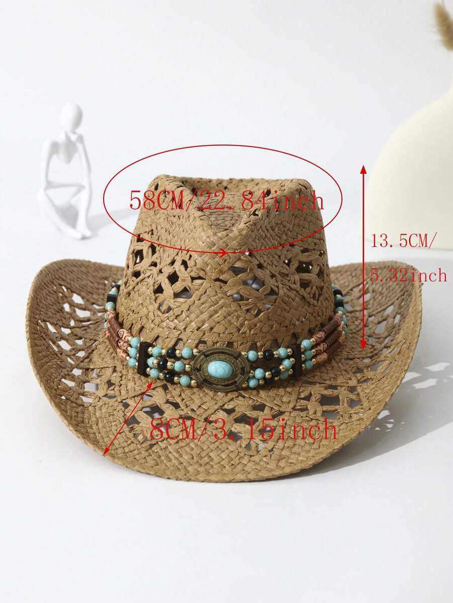 Unisex Straw Cowboy Hat With T - Cowboy Hat Straw recensie en prijs