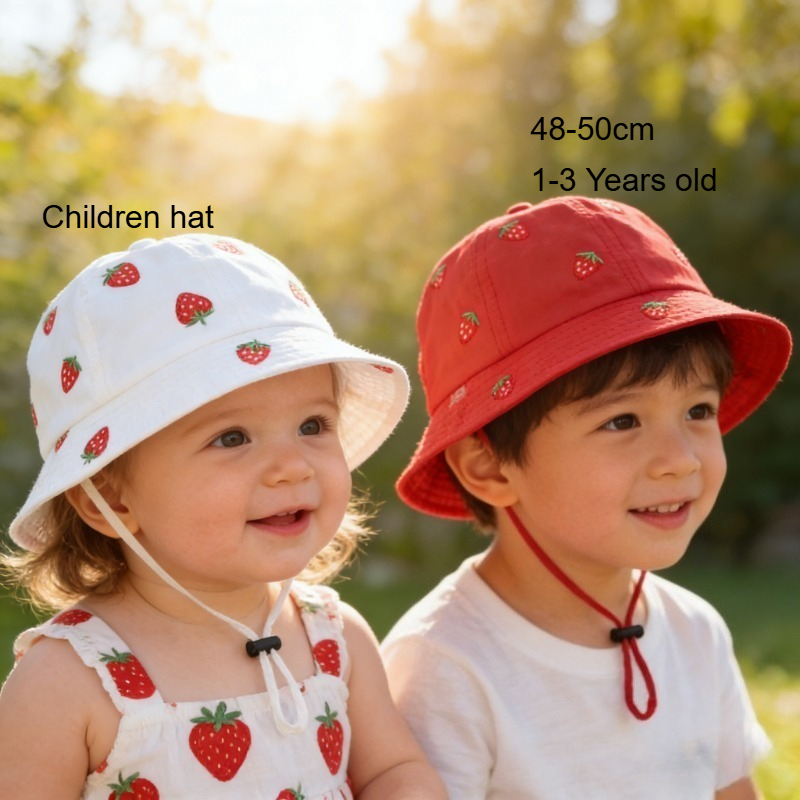 Girl Fisherman Hat with Strawb - Bucket Hat Cotton recensie en prijs