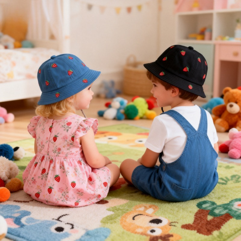 Girl Fisherman Hat with Strawb - Bucket Hat Cotton recensie en prijs