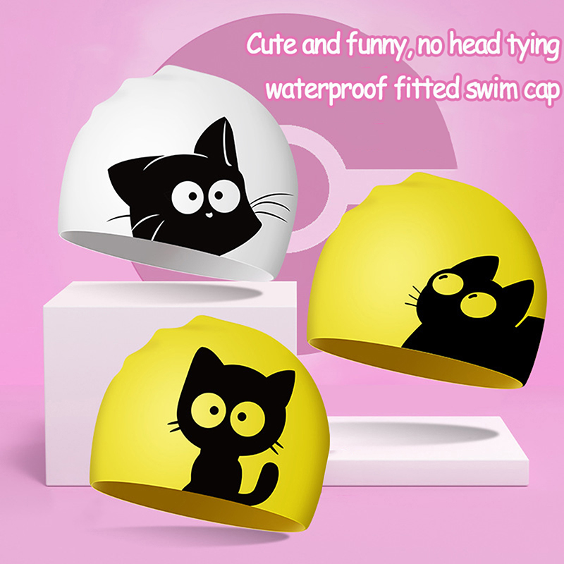 Cute Cat Swimming Cap For Long - Swim Hat Silicone recensie en prijs