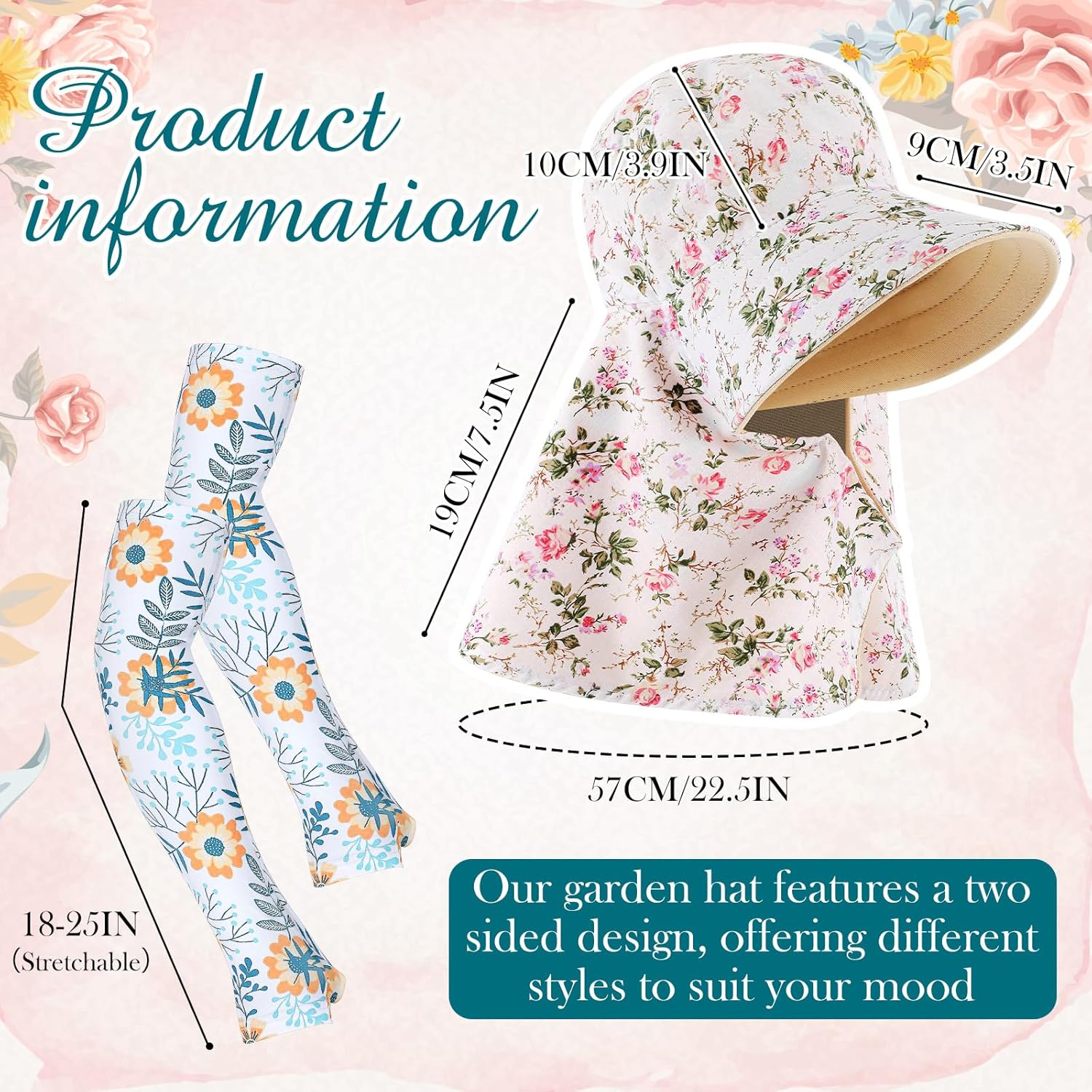 2 Pcs Floral Garden Hat for Wo - Visor Sun Hat recensie en prijs
