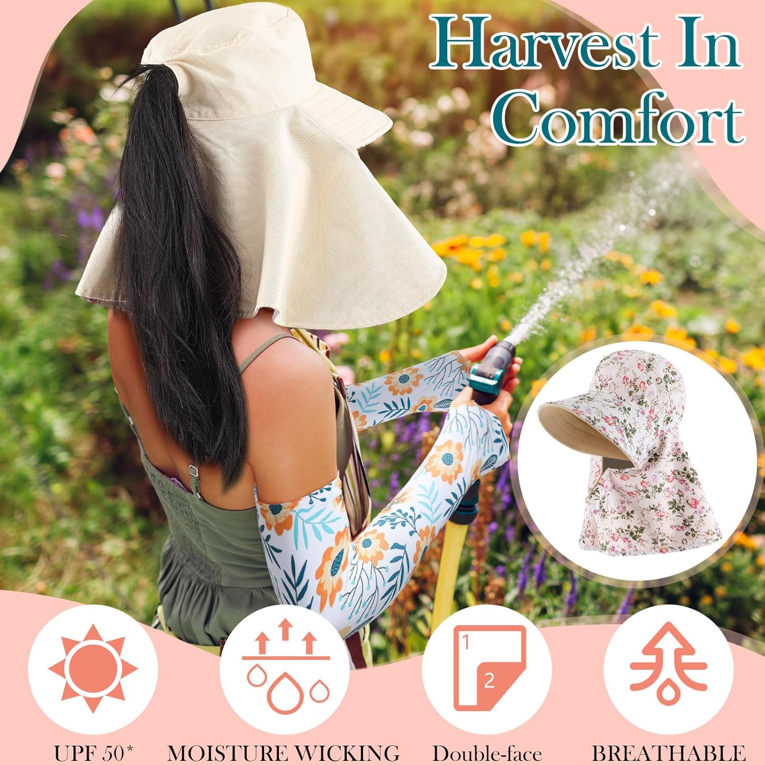 2 Pcs Floral Garden Hat for Wo - Visor Sun Hat recensie en prijs