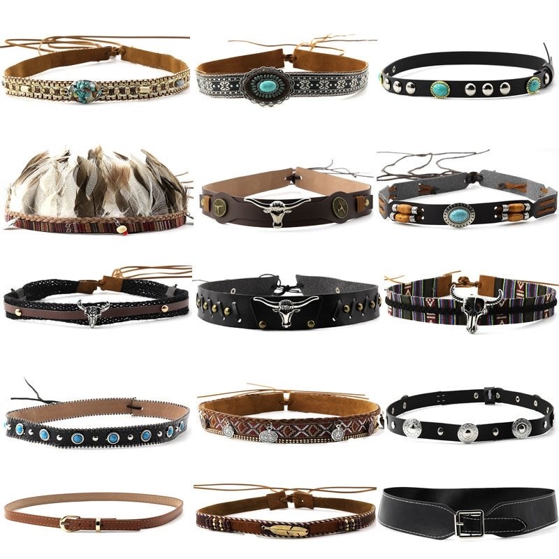 Retro Ethnic Style Belt, Headb - Cowboy Hat Straw recensie en prijs