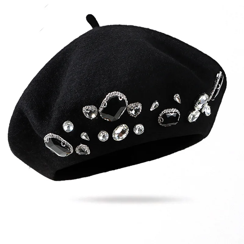 French Beret Thick Rhinestone  - Beret French Wool recensie en prijs