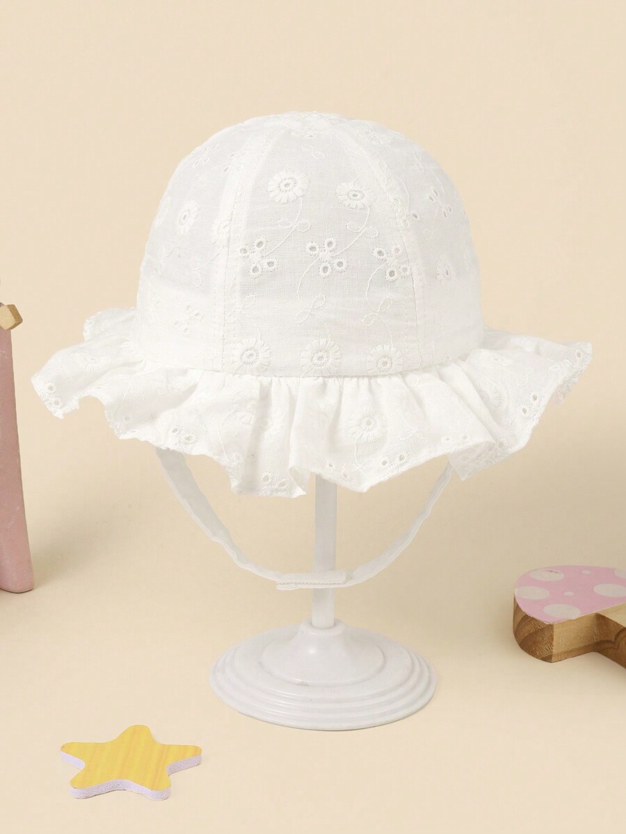 White Floral Embroidery Bucket - Bucket Hat Cotton recensie en prijs