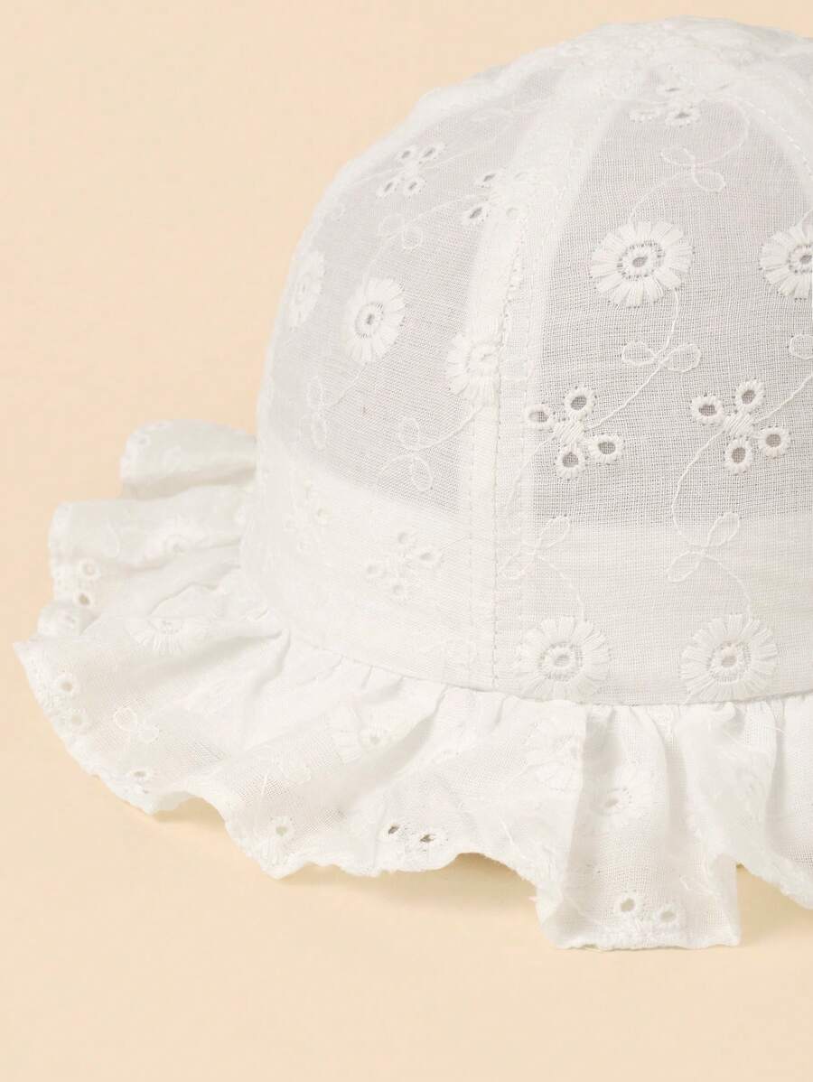 White Floral Embroidery Bucket - Bucket Hat Cotton recensie en prijs