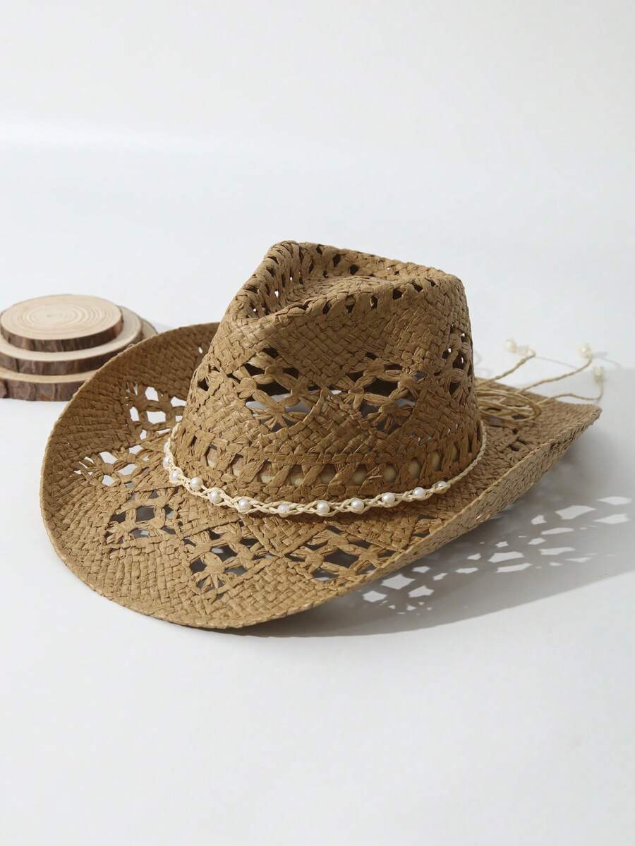 Unisex Straw Cowboy Hat With P - Cowboy Hat Straw recensie en prijs