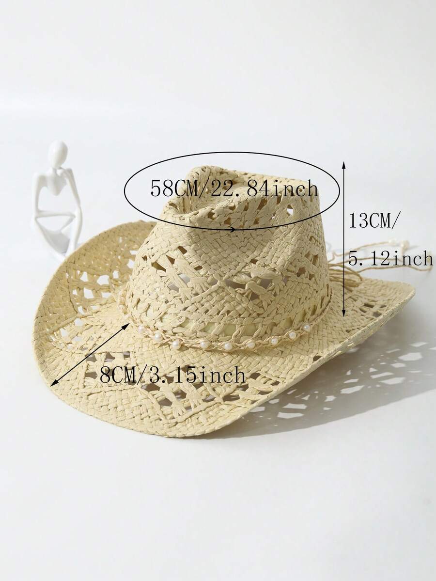 Unisex Straw Cowboy Hat With P - Cowboy Hat Straw recensie en prijs