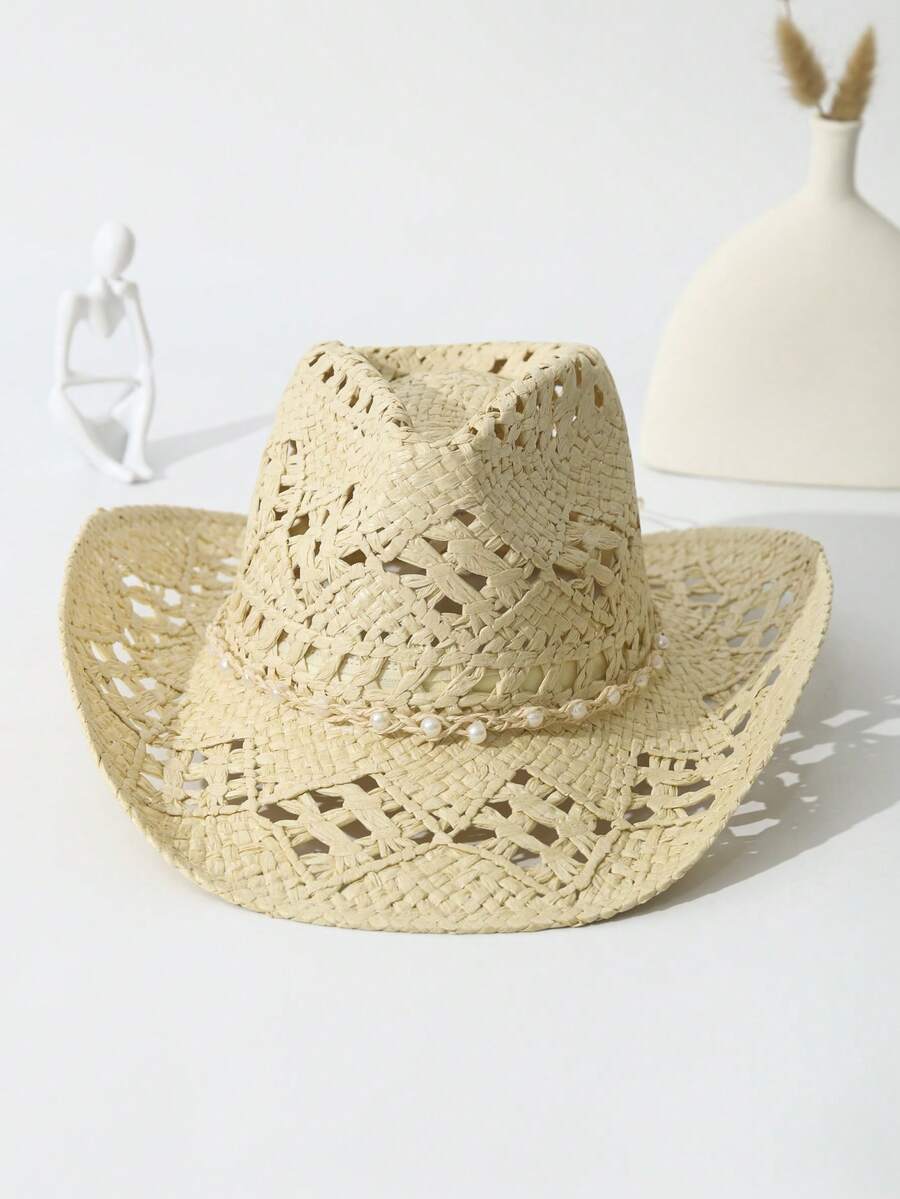 Unisex Straw Cowboy Hat With P - Cowboy Hat Straw recensie en prijs