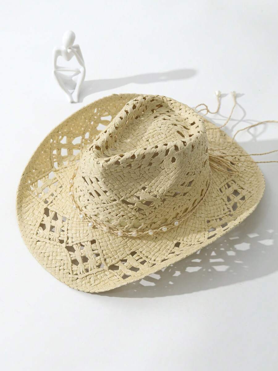 Unisex Straw Cowboy Hat With P - Cowboy Hat Straw recensie en prijs