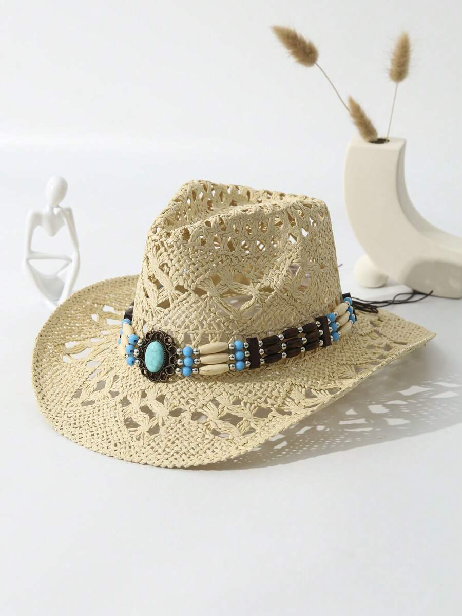Unisex Turquoise Decorated Hol - Cowboy Hat Straw recensie en prijs