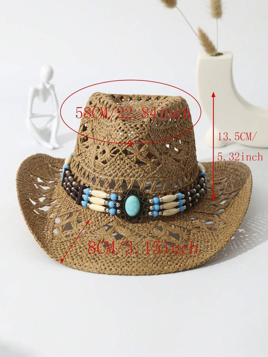 Unisex Turquoise Decorated Hol - Cowboy Hat Straw recensie en prijs