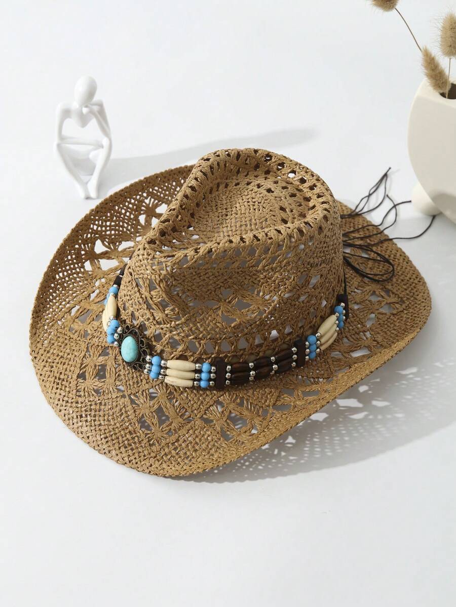 Unisex Turquoise Decorated Hol - Cowboy Hat Straw recensie en prijs