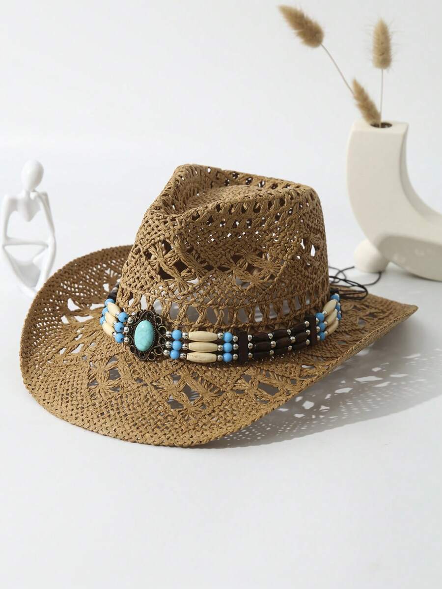 Unisex Turquoise Decorated Hol - Cowboy Hat Straw recensie en prijs