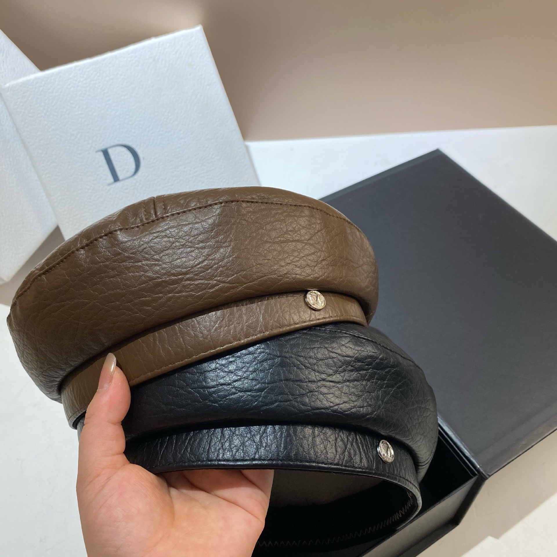 PU Leather Beret Caps Women Fa - Snapback Hat Flat recensie en prijs